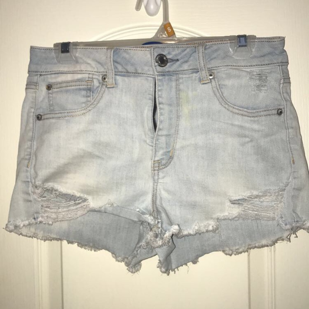 American Eagle High Waisted Distressed Jean Shorts